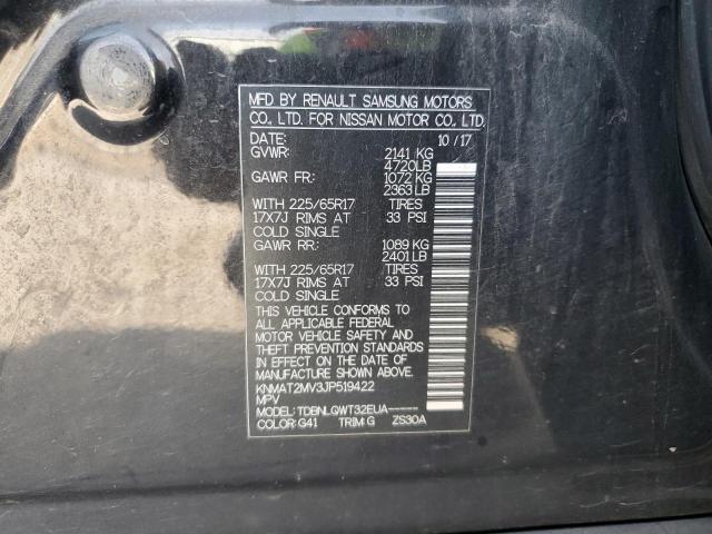 KNMAT2MV3JP519422 - 2018 NISSAN ROGUE S BLACK photo 12