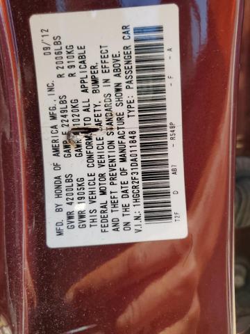 1HGCR2F31DA011848 - 2013 HONDA ACCORD LX Bordo foto 12