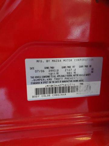JM1BK344271612514 - 2007 MAZDA 3 HATCHBACK Kırmızı fotoğraf 12