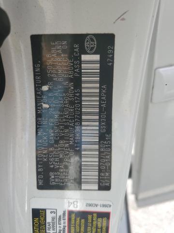 4T1BK36B77U201745 - 2007 TOYOTA AVALON XL თეთრი ფოტო 12