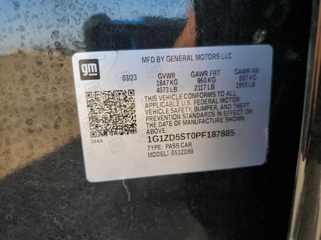 1G1ZD5ST0PF187885 - 2023 CHEVROLET MALIBU LT أسود صورة 12