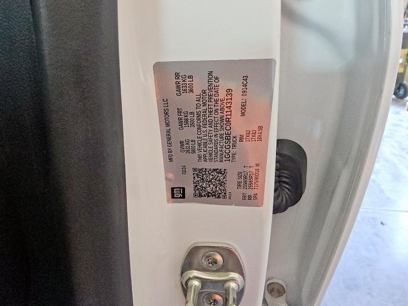 1GCGSBEC0R1143139 - 2024 CHEVROLET COLORADO أبيض صورة 12