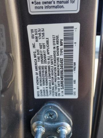 5J6RE48599L045492 - 2009 HONDA CR-V EX ნაცრისფერი ფოტო 13