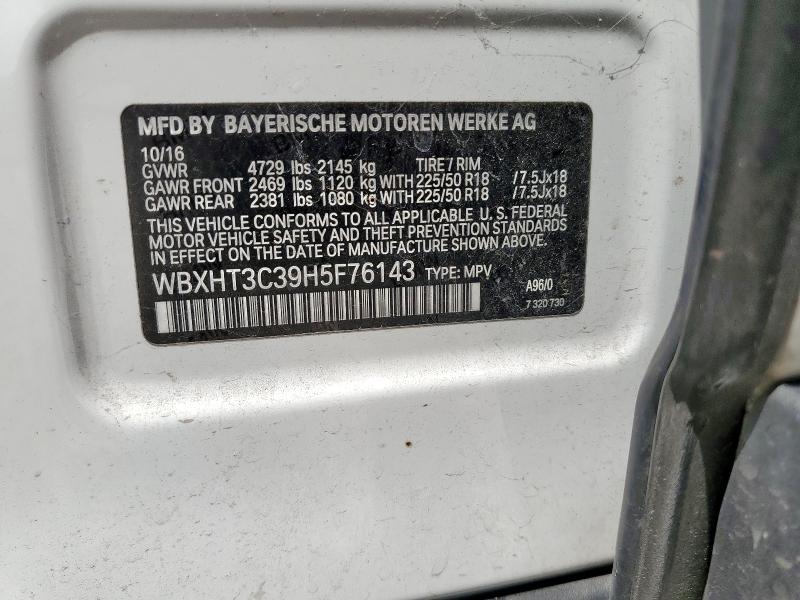 WBXHT3C39H5F76143 - 2017 BMW X1 XDRIVE28I WHITE photo 14