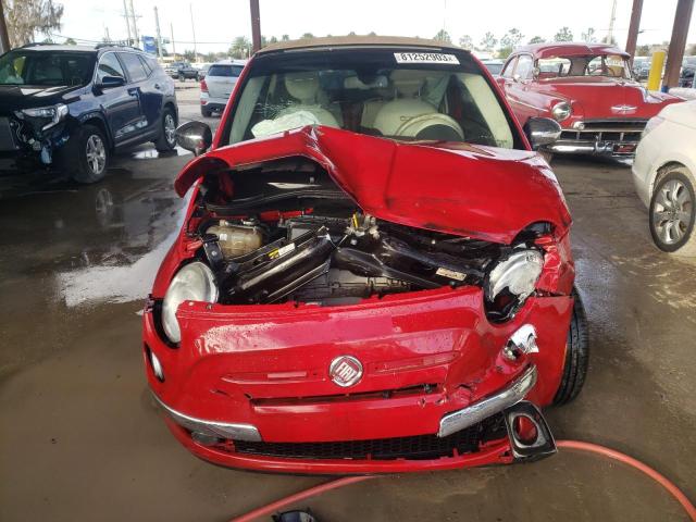 3C3CFFER3DT623261 - 2013 FIAT 500 LOUNGE RED photo 5