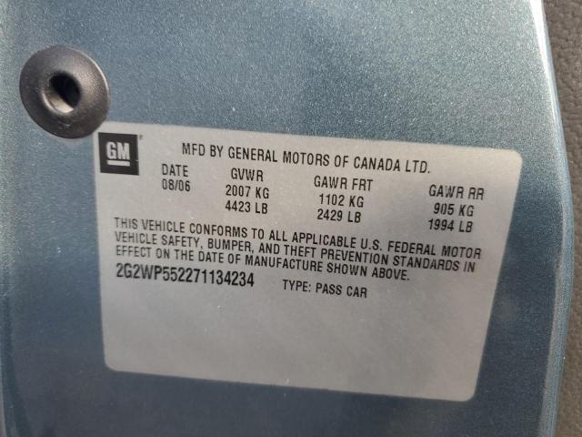 2G2WP552271134234 - 2007 PONTIAC GRAND PRIX 蓝色 照片 12