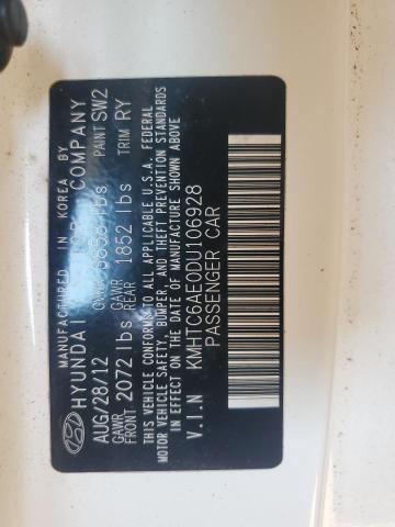 KMHTC6AE0DU106928 - 2013 HYUNDAI VELOSTER TURBO 白色 照片 12