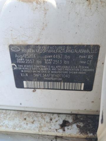 5NPE34AF9FH071040 - 2015 HYUNDAI SONATA SPORT 白色 照片 12