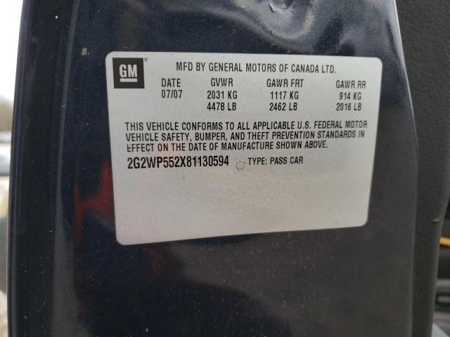 2G2WP552X81130594 - 2008 PONTIAC GRAND PRIX 灰色 照片 12