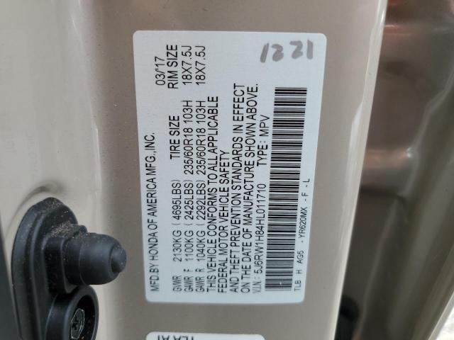 5J6RW1H84HL011710 - 2017 HONDA CR-V EXL 米色 照片 14