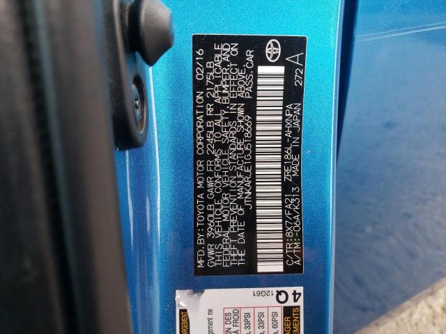 JTNKARJE1GJ518669 - 2016 TOYOTA SCION IM Mavi foto 12