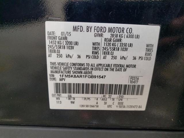 1FM5K8AR1FGB91547 - 2015 FORD EXPLORER POLICE INTERCEPTOR BLACK photo 13