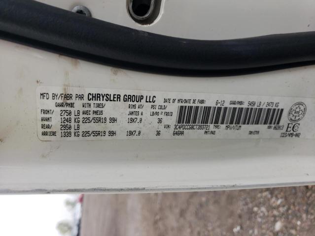 3C4PDCCG8CT393721 - 2012 DODGE JOURNEY SXT თეთრი ფოტო 13