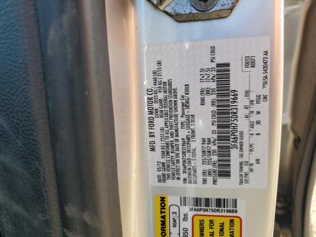 3FA6P0H75DR319669 - 2013 FORD FUSION SE Gümüş foto 12