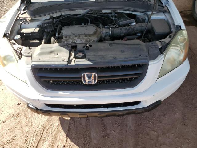 5FNYF18485B020651 - 2005 HONDA PILOT EX WHITE photo 12