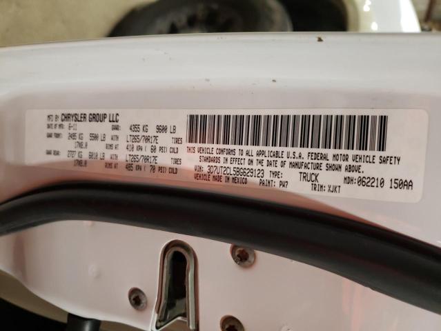 3D7UT2CL5BG629123 - 2011 DODGE RAM 2500 Білий фото 13