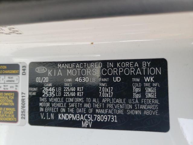 KNDPM3AC5L7809731 - 2020 KIA SPORTAGE LX WHITE photo 13