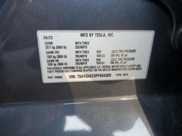 7SAYGAEE0PF864389 - 2023 TESLA MODEL Y Сірий фото 13