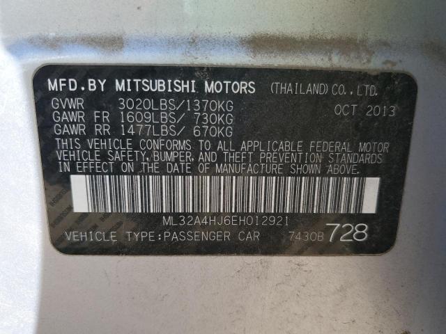 ML32A4HJ6EH012921 - 2014 MITSUBISHI MIRAGE ES SILVER photo 12