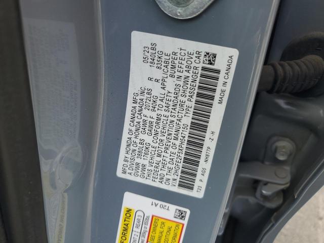 2HGFE2F5XPH547150 - 2023 HONDA CIVIC SPORT Серый фото 12