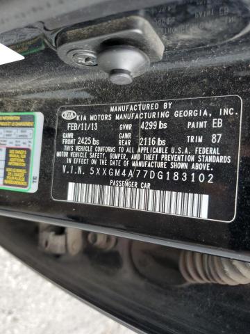 5XXGM4A77DG183102 - 2013 KIA OPTIMA LX BLACK photo 13