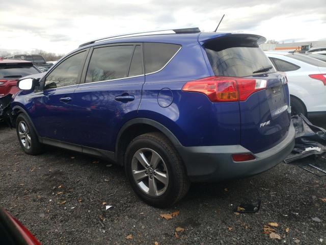 2T3RFREV7FW384359 - 2015 TOYOTA RAV4 XLE BLUE photo 2