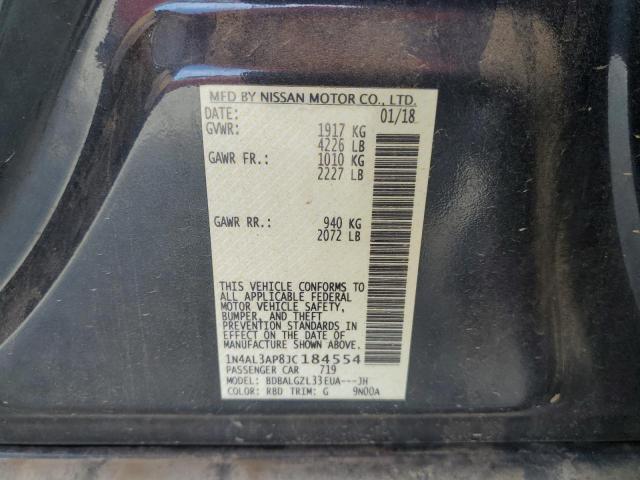 1N4AL3AP8JC184554 - 2018 NISSAN ALTIMA 2.5 Графитовый фото 12