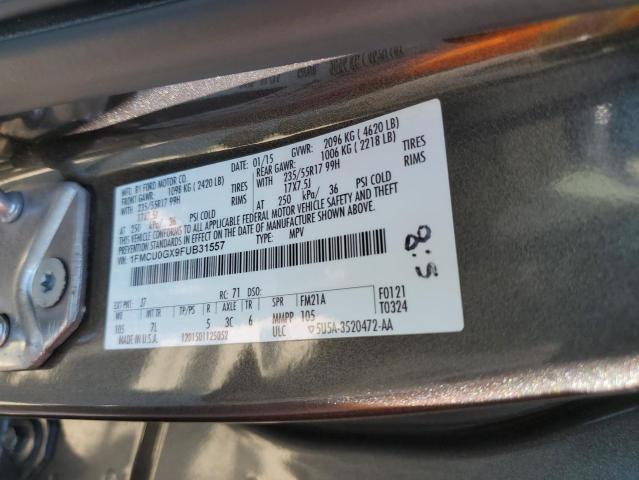 1FMCU0GX9FUB31557 - 2015 FORD ESCAPE SE GRAY photo 13