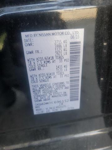 5N1AR2MM7FC696152 - 2015 NISSAN PATHFINDER S შავი ფოტო 13