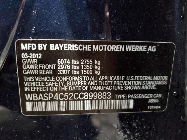 WBASP4C52CC899883 - 2012 BMW 550 XIGT BLACK photo 12