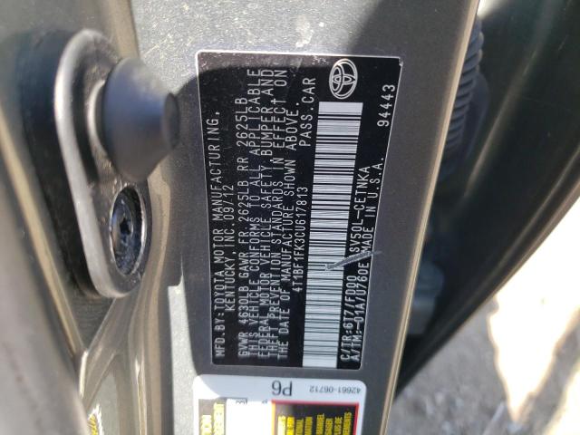 4T1BF1FK3CU617813 - 2012 TOYOTA CAMRY BASE Կանաչ լուսանկար 13