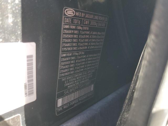 SALWR2PF7GA119991 - 2016 LAND ROVER RANGE ROVE HSE BLACK photo 13