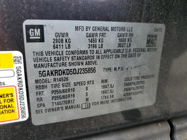 5GAKRDKD5DJ235856 - 2013 BUICK ENCLAVE GRAY photo 14