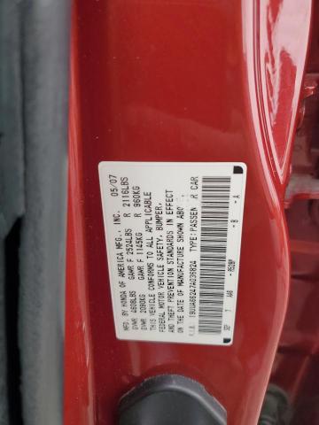 19UUA66247A036824 - 2007 ACURA TL 勃艮第红 照片 12
