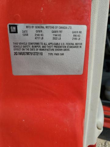 2G1WU57M791272110 - 2009 CHEVROLET IMPALA LTZ RED photo 12