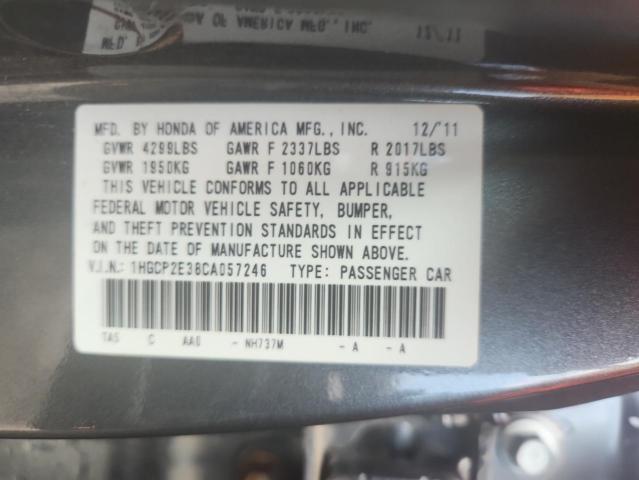 1HGCP2E38CA057246 - 2012 HONDA ACCORD LX Сұр фото 12