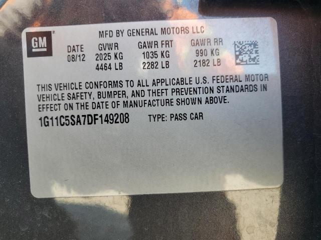 1G11C5SA7DF149208 - 2013 CHEVROLET MALIBU 1LT Сірий фото 12