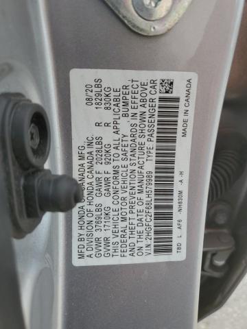 2HGFC2F68LH579989 - 2020 HONDA CIVIC LX Gümüş foto 13