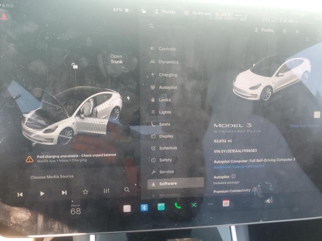 5YJ3E1EA4LF599383 - 2020 TESLA MODEL 3 WHITE photo 9