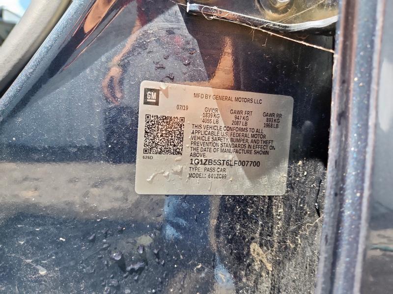 1G1ZB5ST6LF007700 - 2020 CHEVROLET MALIBU LS GRAY photo 12