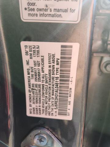 5J6RE3H31AL046116 - 2010 HONDA CR-V LX 灰色 照片 12