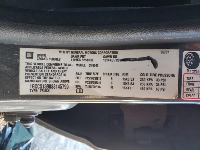 1GCCS139088145799 - 2008 CHEVROLET COLORADO GRAY photo 12