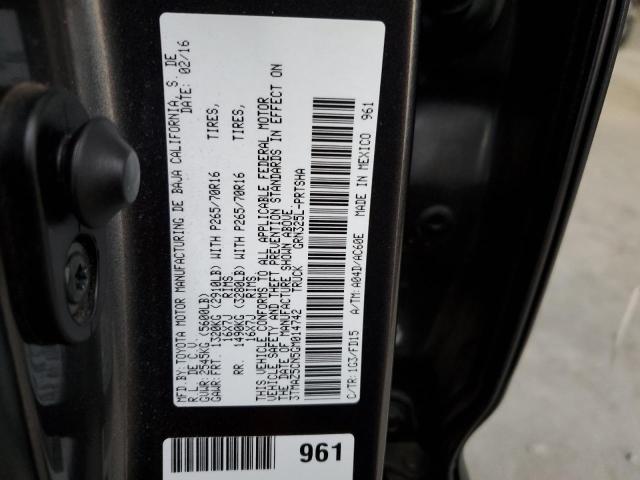 3TMAZ5CN5GM014742 - 2016 TOYOTA TACOMA DOUBLE CAB GRAY photo 13