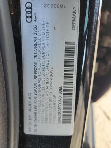 WAUGFAFC0GN019985 - 2016 AUDI A6 PREMIUM PLUS შავი ფოტო 12