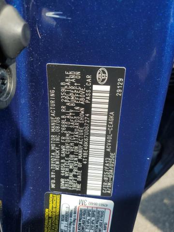 4T1BE46K67U067274 - 2007 TOYOTA CAMRY CE Mavi foto 12