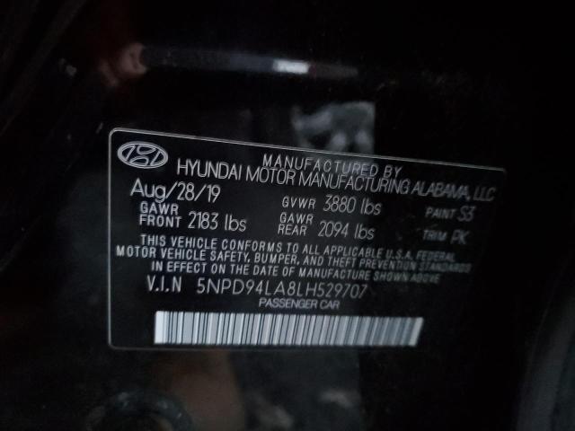 5NPD94LA8LH529707 - 2020 HYUNDAI ELANTRA ECO BLACK photo 12