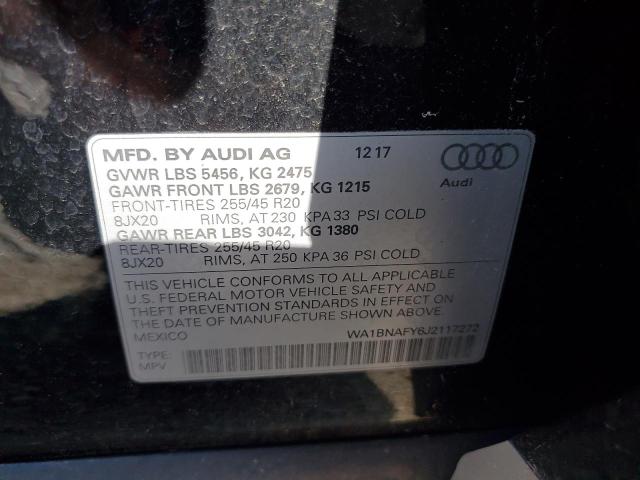 WA1BNAFY6J2117272 - 2018 AUDI Q5 PREMIUM PLUS შავი ფოტო 13