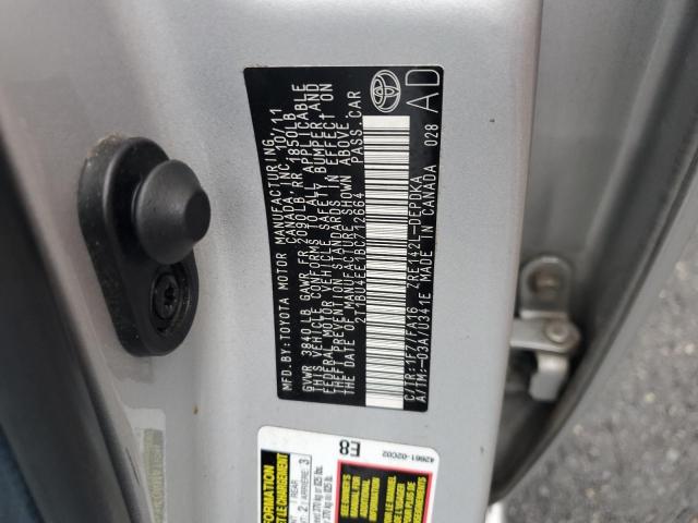 2T1BU4EE1BC712664 - 2011 TOYOTA COROLLA BASE Gümüş foto 12