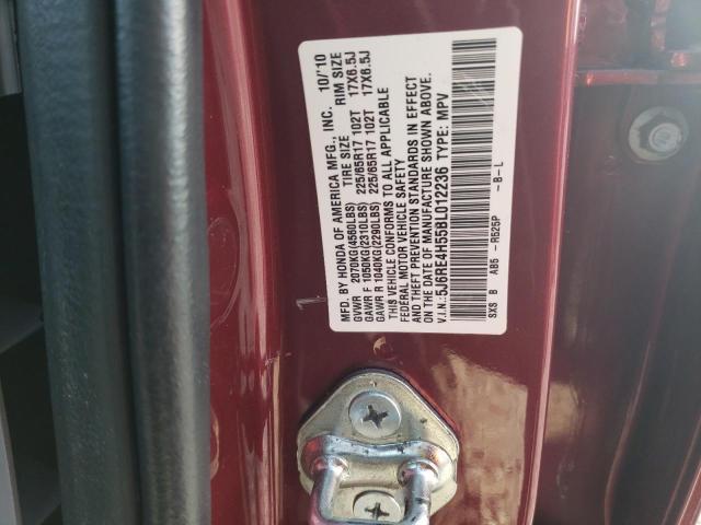 5J6RE4H55BL012236 - 2011 HONDA CR-V EX BURGUNDY photo 13