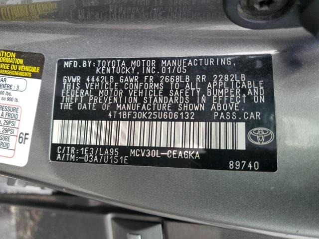 4T1BF30K25U606132 - 2005 TOYOTA CAMRY LE GRAY photo 13